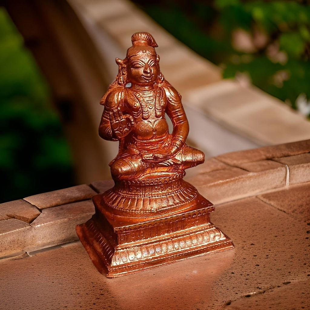 Brown Copper Idols, Handmade, Nammazhwar 3.5 Inches, 415G Pack Of 1 Piece