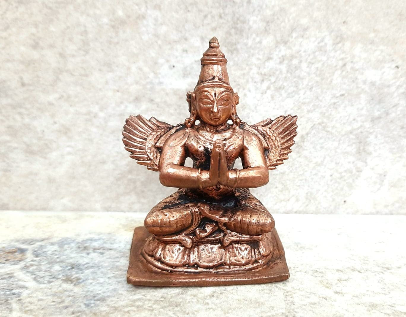 Copper Idolsby, 6.3 Cm, Handmade Garudar 135G, Patina Antique Finish, Pack Of 1 Piece