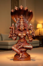 Brownish-Orange Copper Idols Of God Amman 4.8 Inch, 450G, Patina Antique Finish, Pack Of 1 Piece