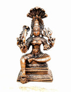 Brownish-Orange Copper Idols India, 2.7 Inches, Handmade Mariyamman Idol With, 100G, Patina Antique Finish, Pack Of 1 Piece