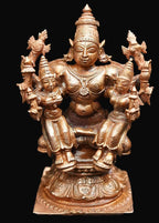 Brown Copper Idols Of God Srinivasa Perumal With Sridevi Bhudevi, 4.2 Inches, 805 Gram, Pack Of 1 Piece