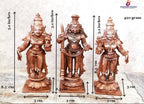 Brownish-Orange Copper Idols Of God Udupi Krishna, 3.1 Inches, 420G With Sridevi Bhudevi, Patina Antique Finish, Pack Of 3 Piece