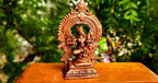 Brownish-Orange Copper Idols Of God Lakshmi Hayagiriva With Prabhavalli, 3.3 Inches, 146G, Patina Antique Finish, Pack Of 2 Piece