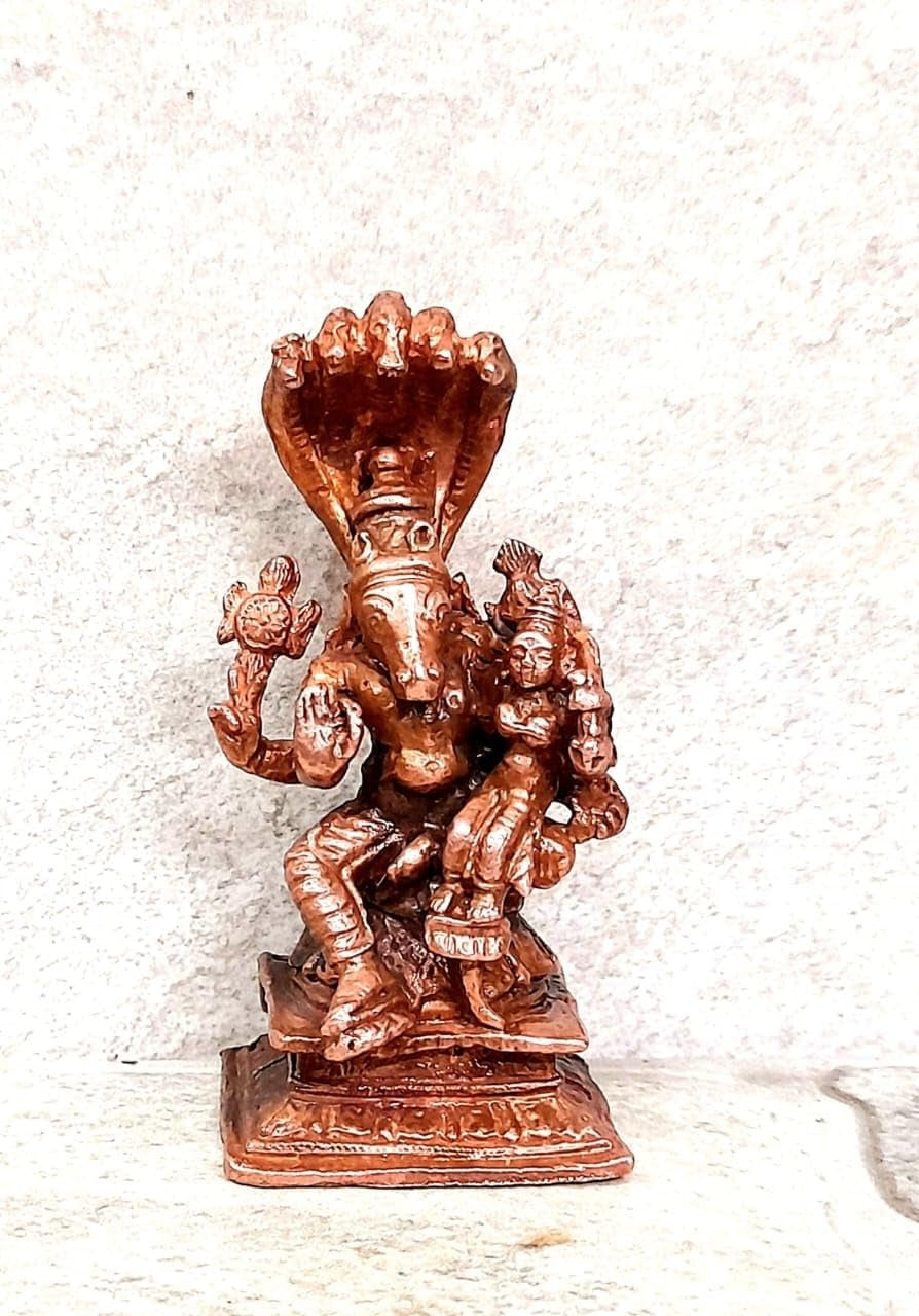 Brown Copper Idols Of Lakshmi Varahar, 2.5 Inches, 86G Handmade Pack Of 1 Piece