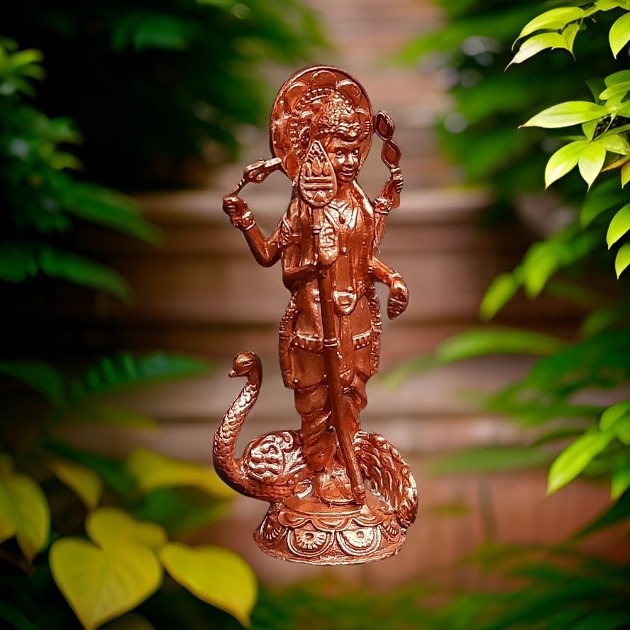 Brownish-Orange Copper Idols India, 3 Inches, Handmade Murugar, 76G, Patina Antique Finish, Pack Of 1 Piece