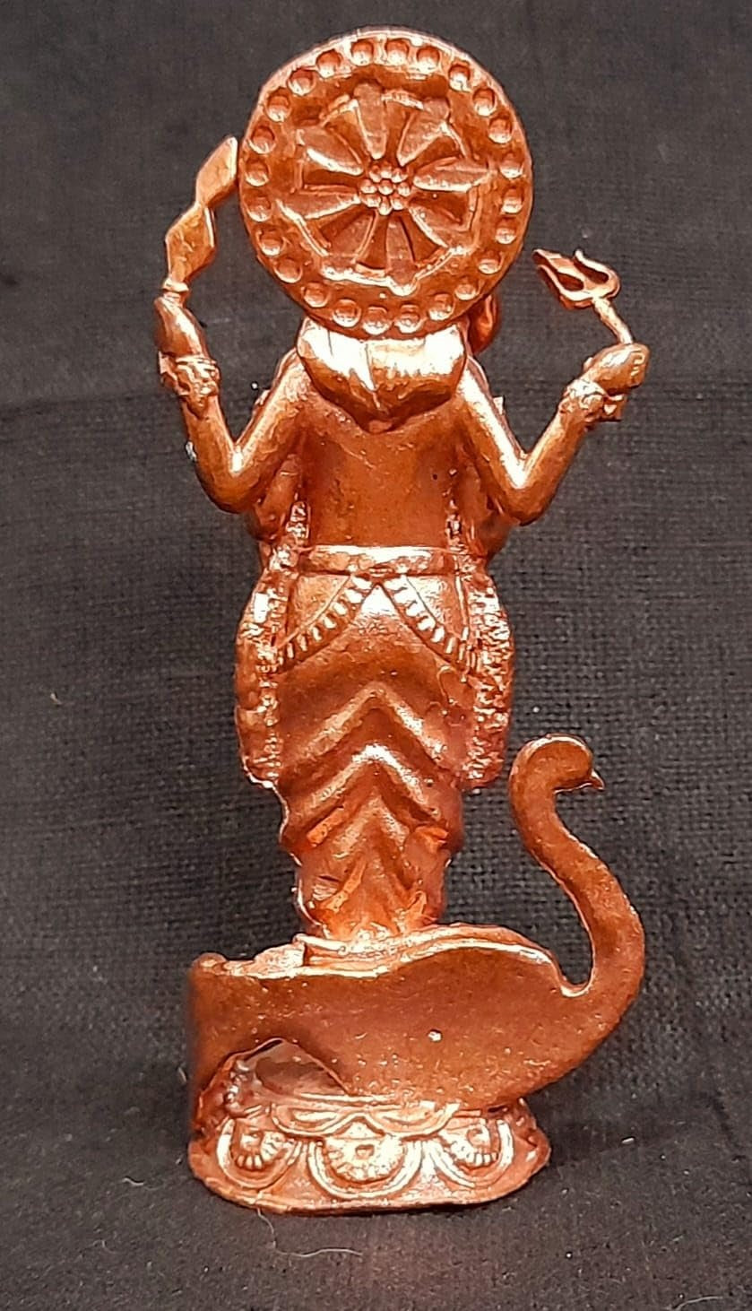 Brownish-Orange Copper Idols India, 3 Inches, Handmade Murugar, 76G, Patina Antique Finish, Pack Of 1 Piece