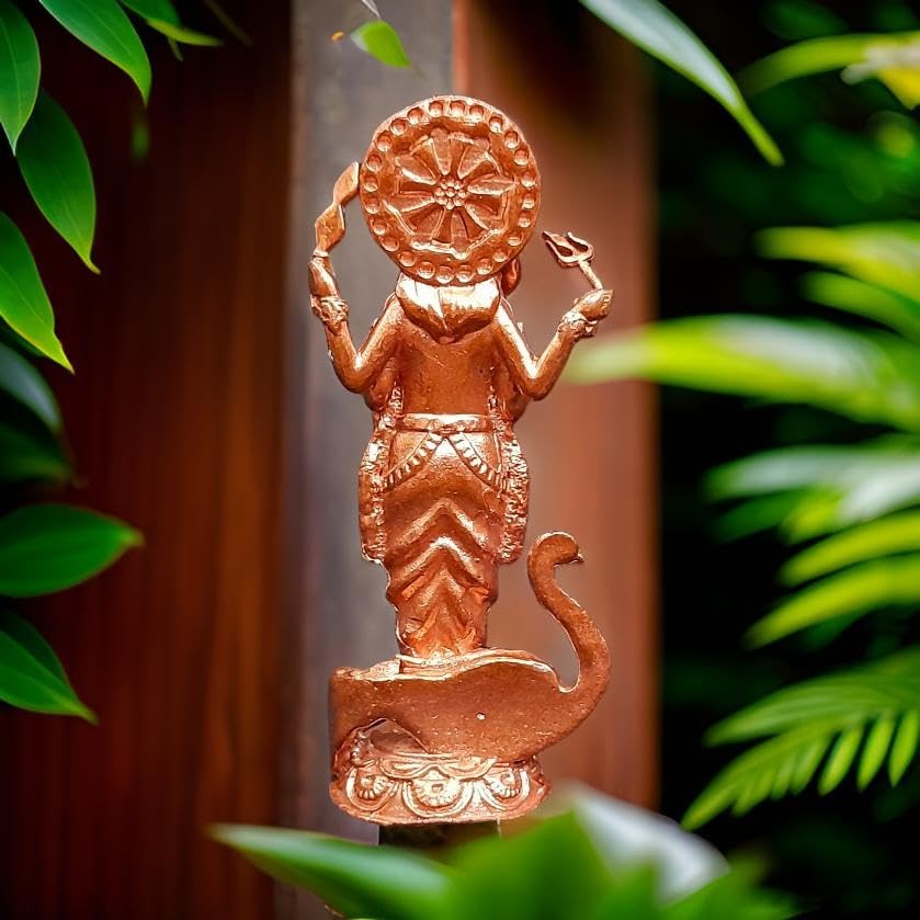 Brownish-Orange Copper Idols India, 3 Inches, Handmade Murugar, 76G, Patina Antique Finish, Pack Of 1 Piece