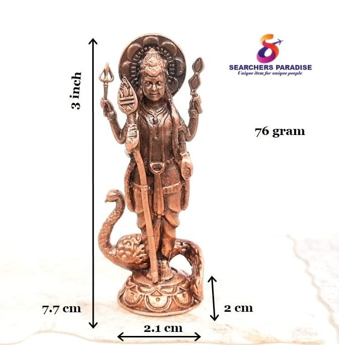 Brownish-Orange Copper Idols India, 3 Inches, Handmade Murugar, 76G, Patina Antique Finish, Pack Of 1 Piece