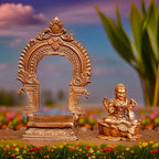 Copper Idols Of God Bala Tiripurasundari With Prabhavalli, 3.3 Inches, 145G, Patina Antique Finish, Pack Of 2 Piece