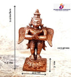 Brownish-Orange Copper Idols Of God Garuda, 3 Inches, 125G, Patina Antique Finish, Pack Of 1 Piece