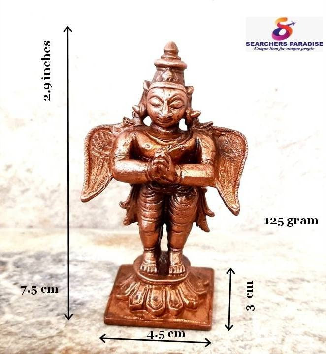 Brownish-Orange Copper Idols Of God Garuda, 3 Inches, 125G, Patina Antique Finish, Pack Of 1 Piece