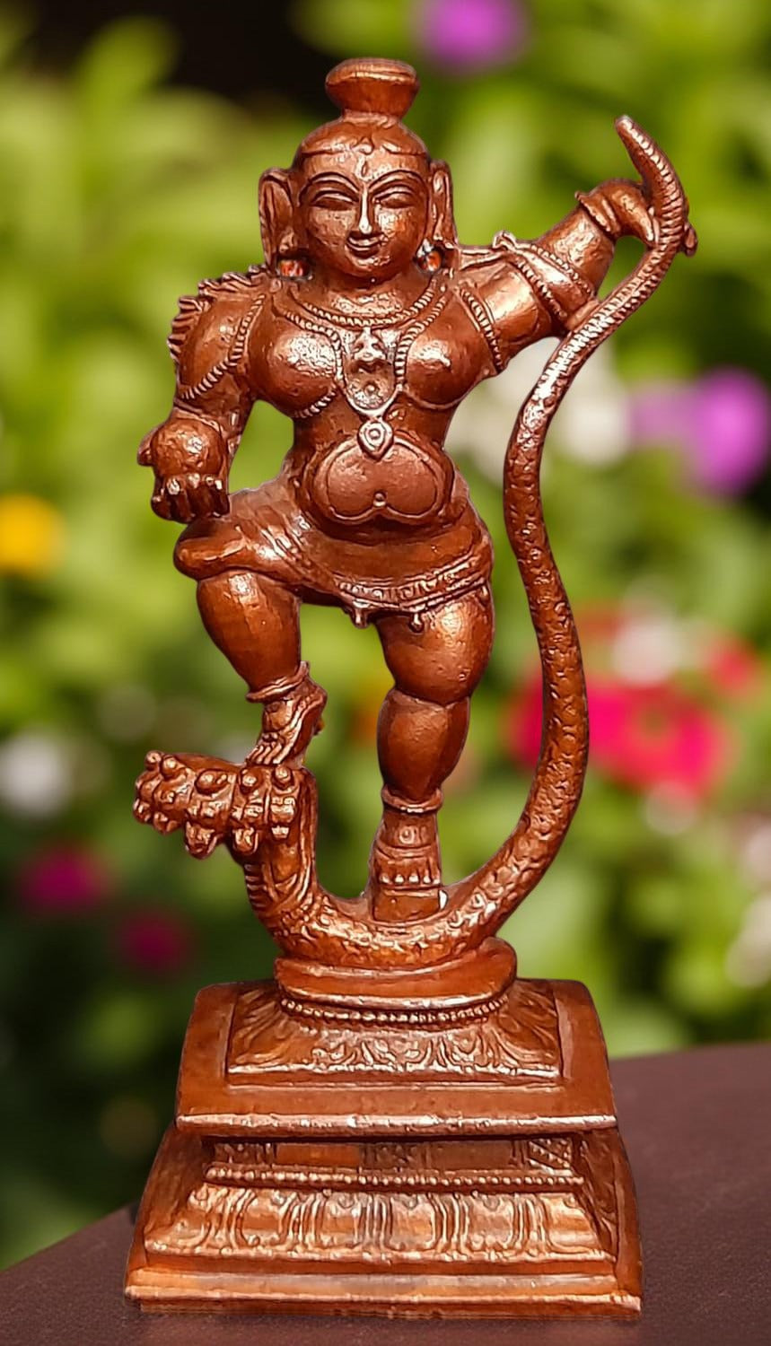 Brown Copper Idols Handmade Kalinganarthana Krishn India, 4.2 Inches, A 350 Gm, Pack Of 1 Piece