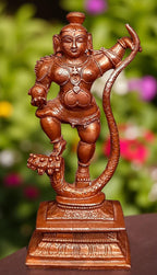 Brown Copper Idols Handmade Kalinganarthana Krishn India, 4.2 Inches, A 350 Gm, Pack Of 1 Piece