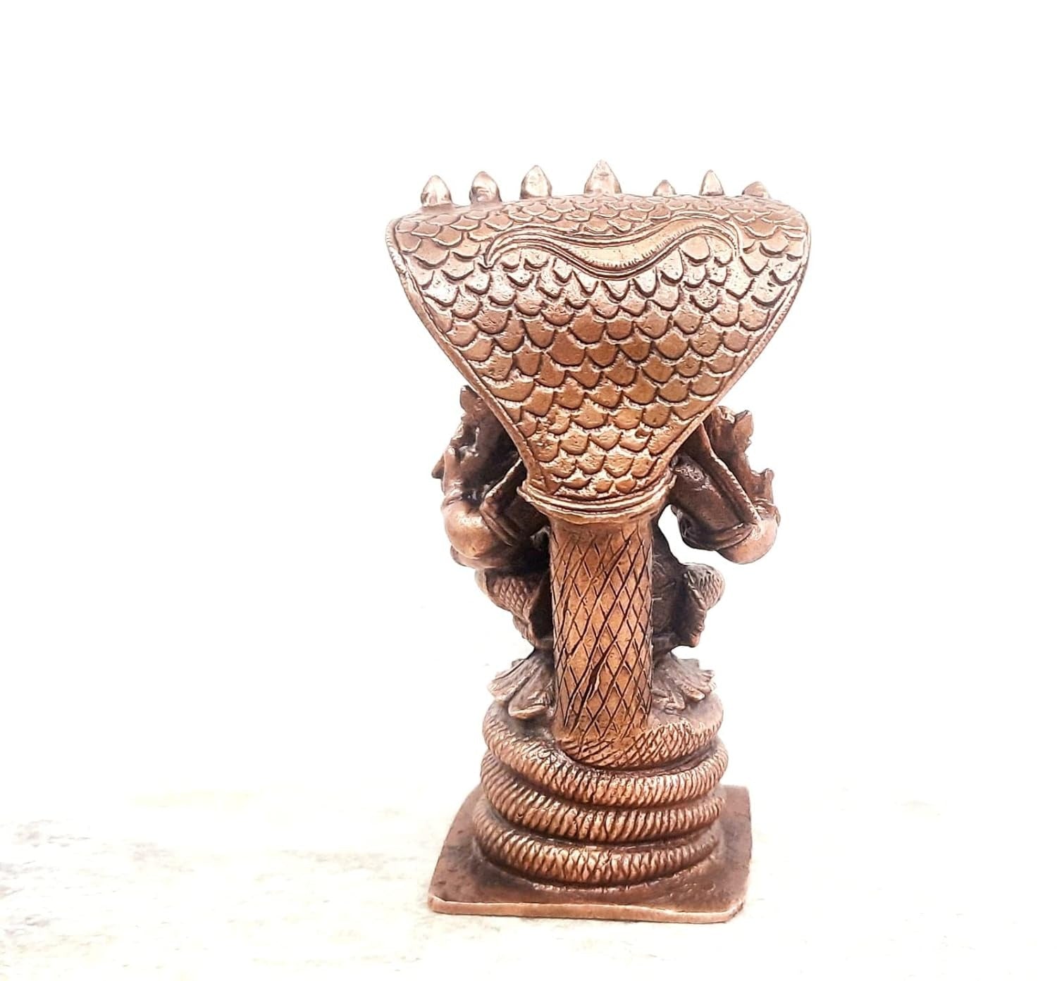 Brownish-Orange Copper Idols, 10Cm, Handmade Lakshmi Hygirivar 394 Gram, Patina Antique Finish, Pack Of 1 Piece