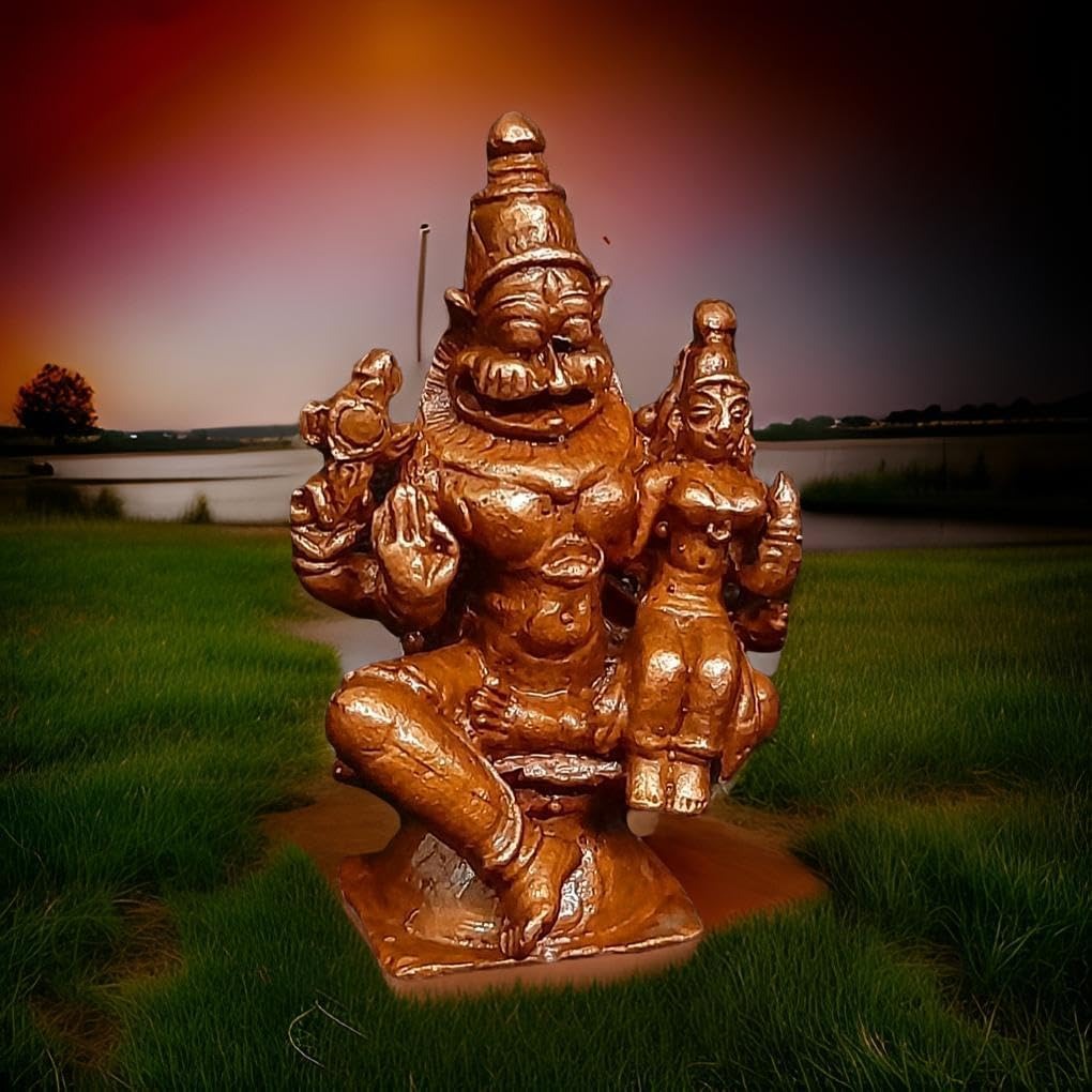 Antique Copper Copper Handmade Lakshmi Narasimhar 1.5 Inches, 50G, Pack Of 1 Piece