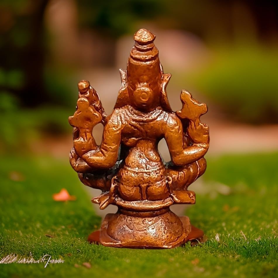Antique Copper Copper Handmade Lakshmi Narasimhar 1.5 Inches, 50G, Pack Of 1 Piece