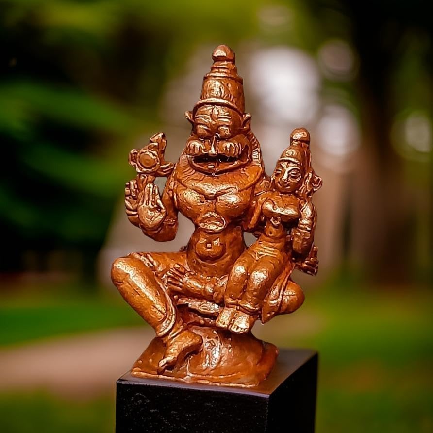 Antique Copper Copper Handmade Lakshmi Narasimhar 1.5 Inches, 50G, Pack Of 1 Piece