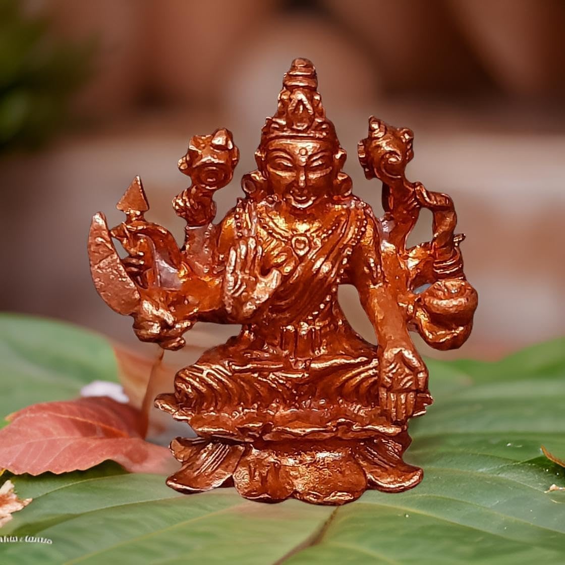 Brown Handmade Copper Rarest Astalakshmi Combo Set, 1.8 Inches 520 Gram Pack Of 8 Piece