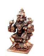 Brownish-Orange Copper Idolsby, 7.2 Cm, Handmade Lakshmi Narasimhar 276Grams, Patina Antique Finish, Pack Of 1 Piece