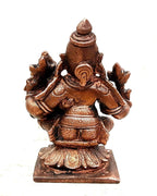 Brownish-Orange Copper Idolsby, 7.2 Cm, Handmade Lakshmi Narasimhar 276Grams, Patina Antique Finish, Pack Of 1 Piece
