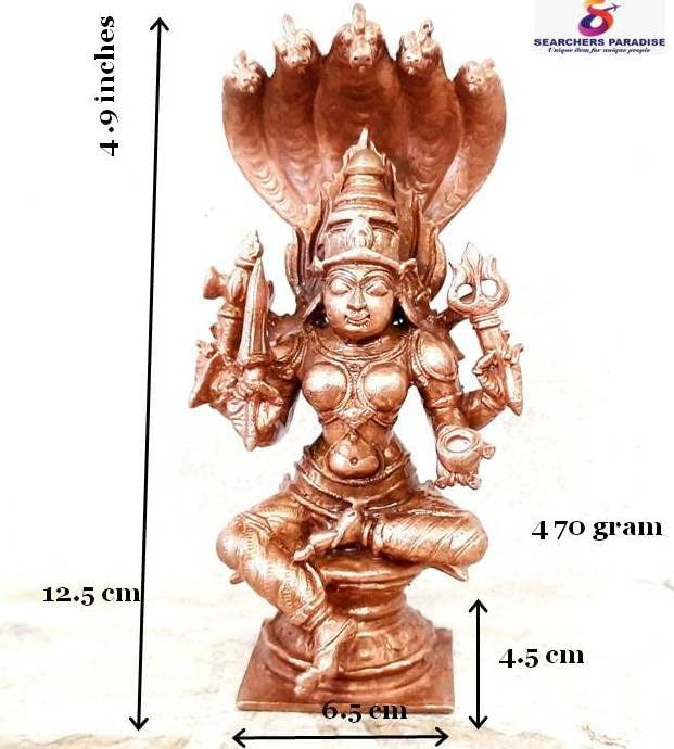 Brownish-Orange Copper Idols Of God Amman 4.9 Inches, 470G, Patina Antique Finish, Pack Of 1 Piece