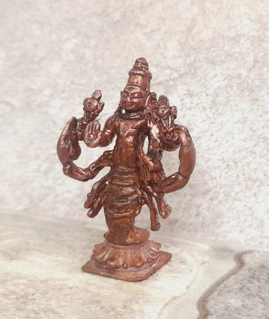 Brownish-Orange Copper Idols India, 1.6 Inches, Handmade God Idol 19 Gram, Patina Antique Finish, Pack Of 1 Piece