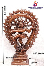 Brownish-Orange Copper Idols Indiaby, 4.2 Inches, Handmade Natarajar, 225G, Patina Antique Finish, Pack Of 1 Piece