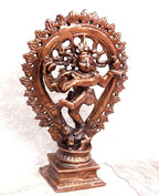 Brownish-Orange Copper Idols Indiaby, 4.2 Inches, Handmade Natarajar, 225G, Patina Antique Finish, Pack Of 1 Piece
