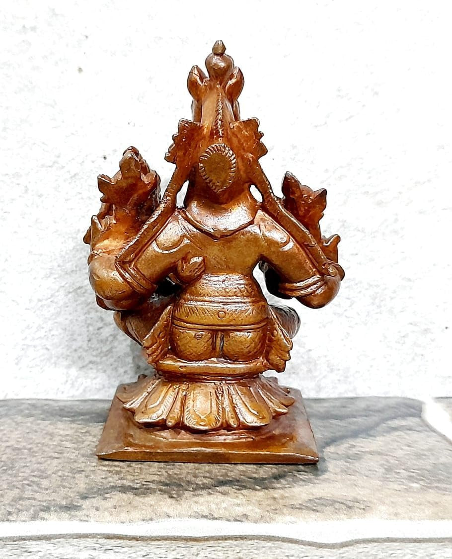 Brown Copper Idols Of God Sri Lakshmi Hayagreeva Avataram 3.2 Inches, 253G, Patina Antique Finish Pack Of 1 Piece
