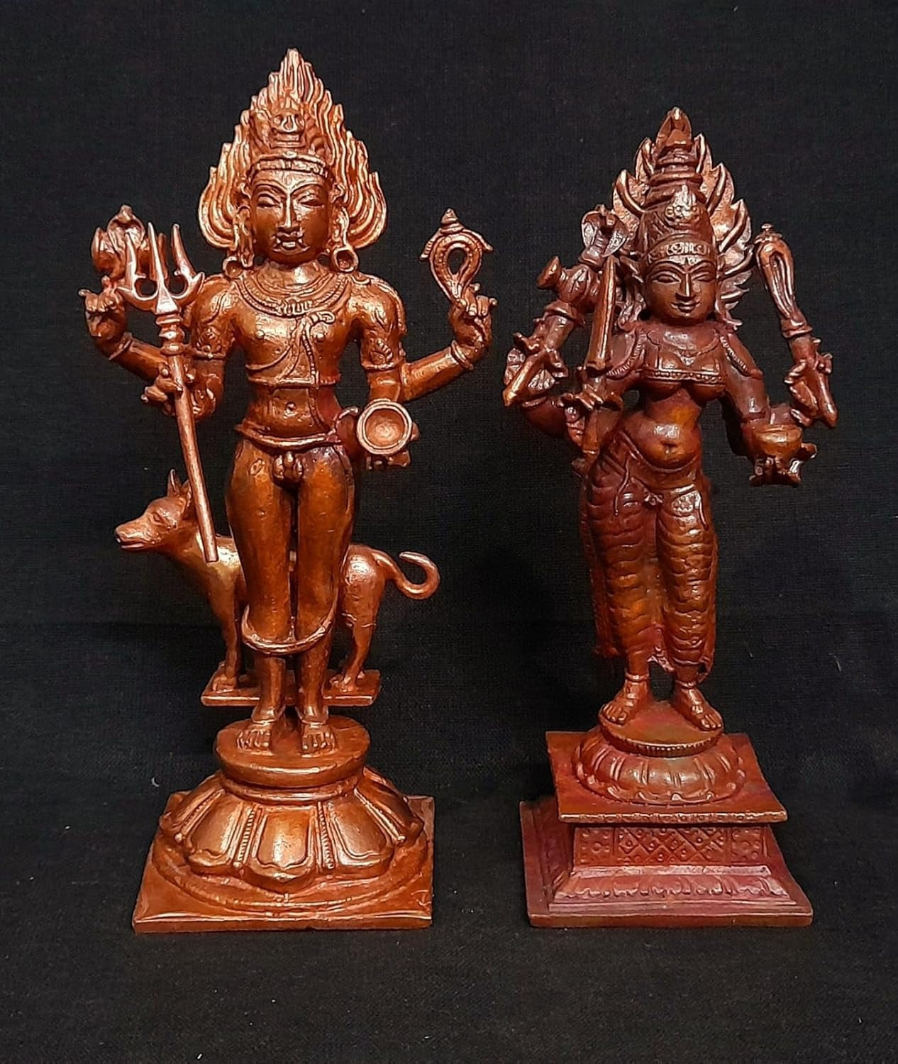Brown Copper Idols Of God Kalabhairavar, 5.5 Inches, Amman 820G, Pack Of 2 Piece