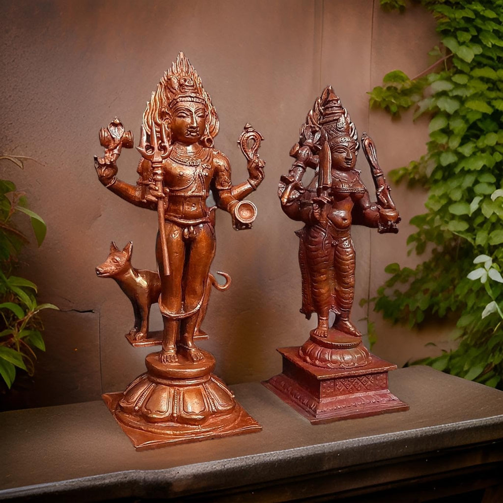 Brown Copper Idols Of God Kalabhairavar, 5.5 Inches, Amman 820G, Pack Of 2 Piece