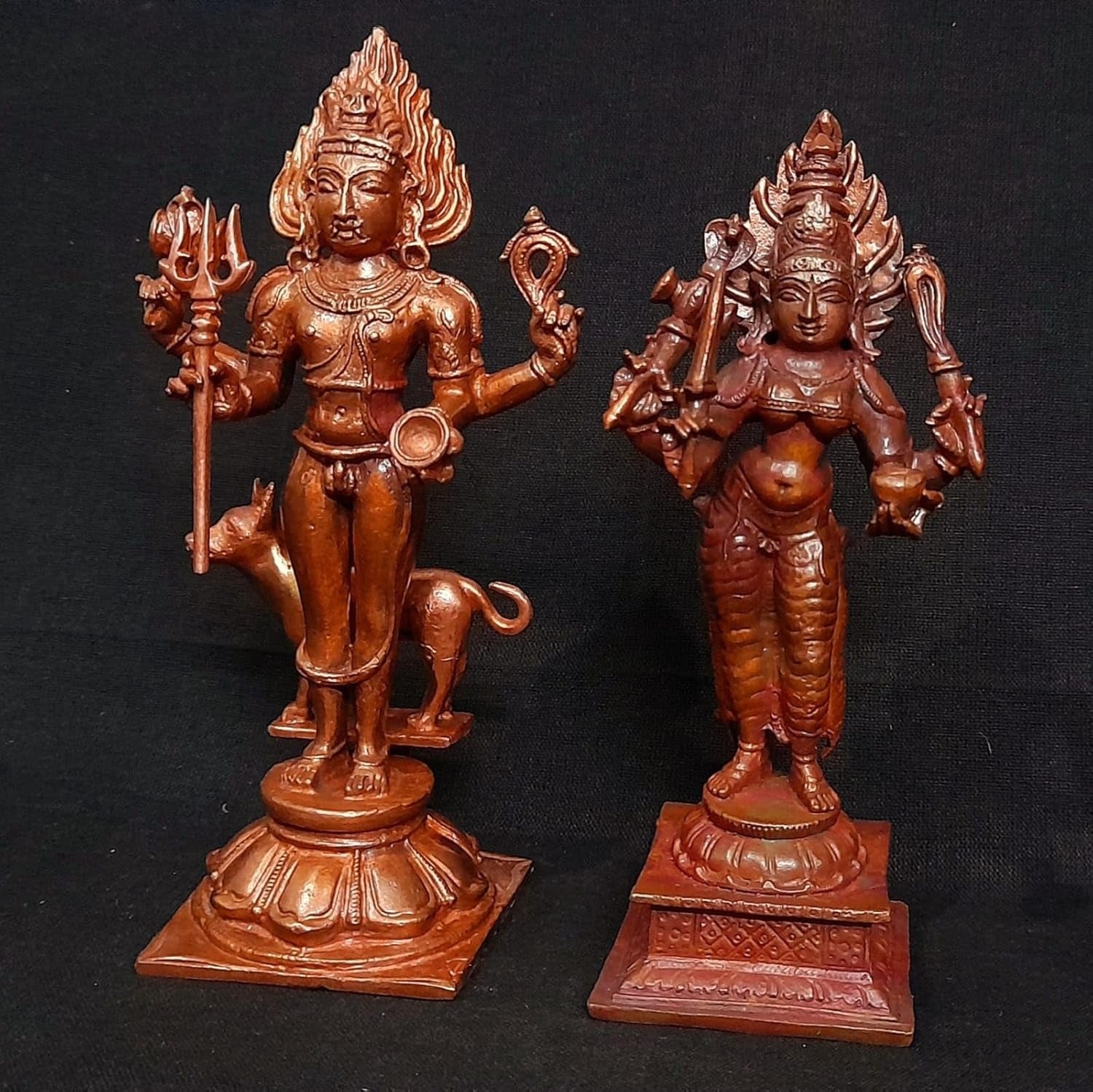 Brown Copper Idols Of God Kalabhairavar, 5.5 Inches, Amman 820G, Pack Of 2 Piece