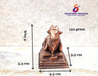 Brownish-Orange Copper Idolsby Unikraf , 5.3 Cm, Handmade Nandhi 152 G, Patina Antique Finish, Pack Of 1 Piece