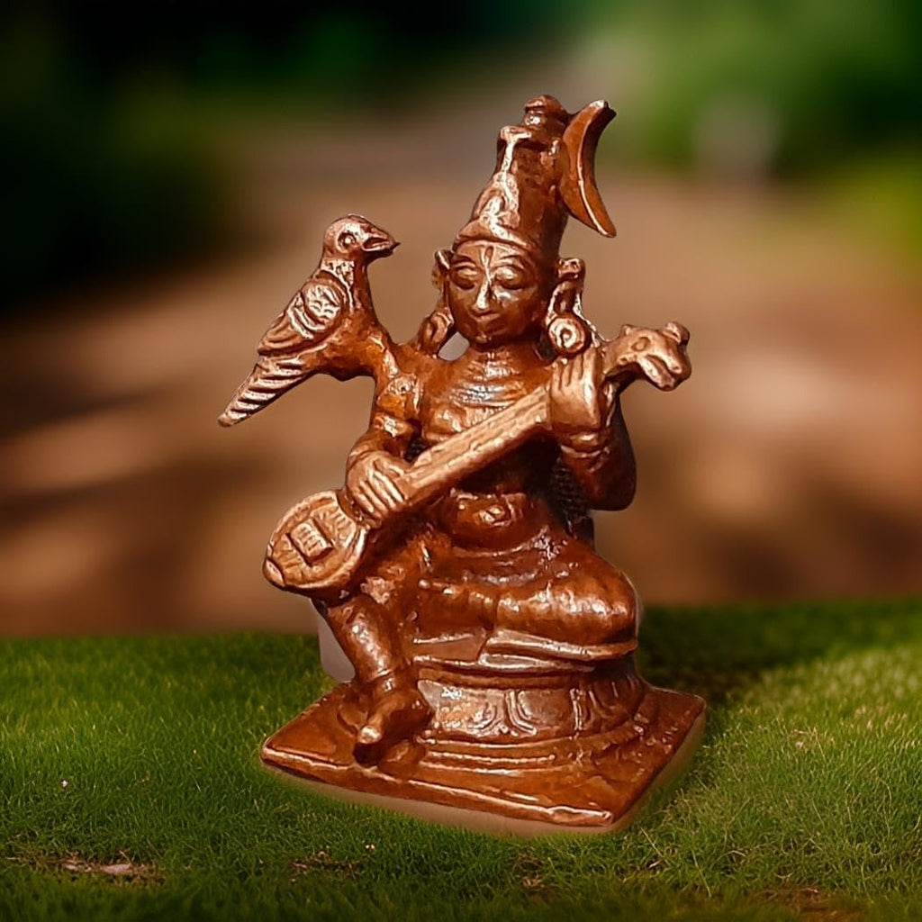 Brownish-Orange Copper Idols India Handmade Goddess Raja Matangi 1.6 Inches 50G Pack Of 1 Piece