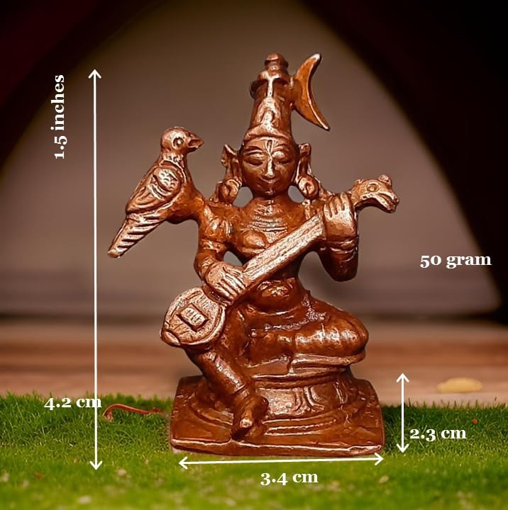 Brownish-Orange Copper Idols India Handmade Goddess Raja Matangi 1.6 Inches 50G Pack Of 1 Piece