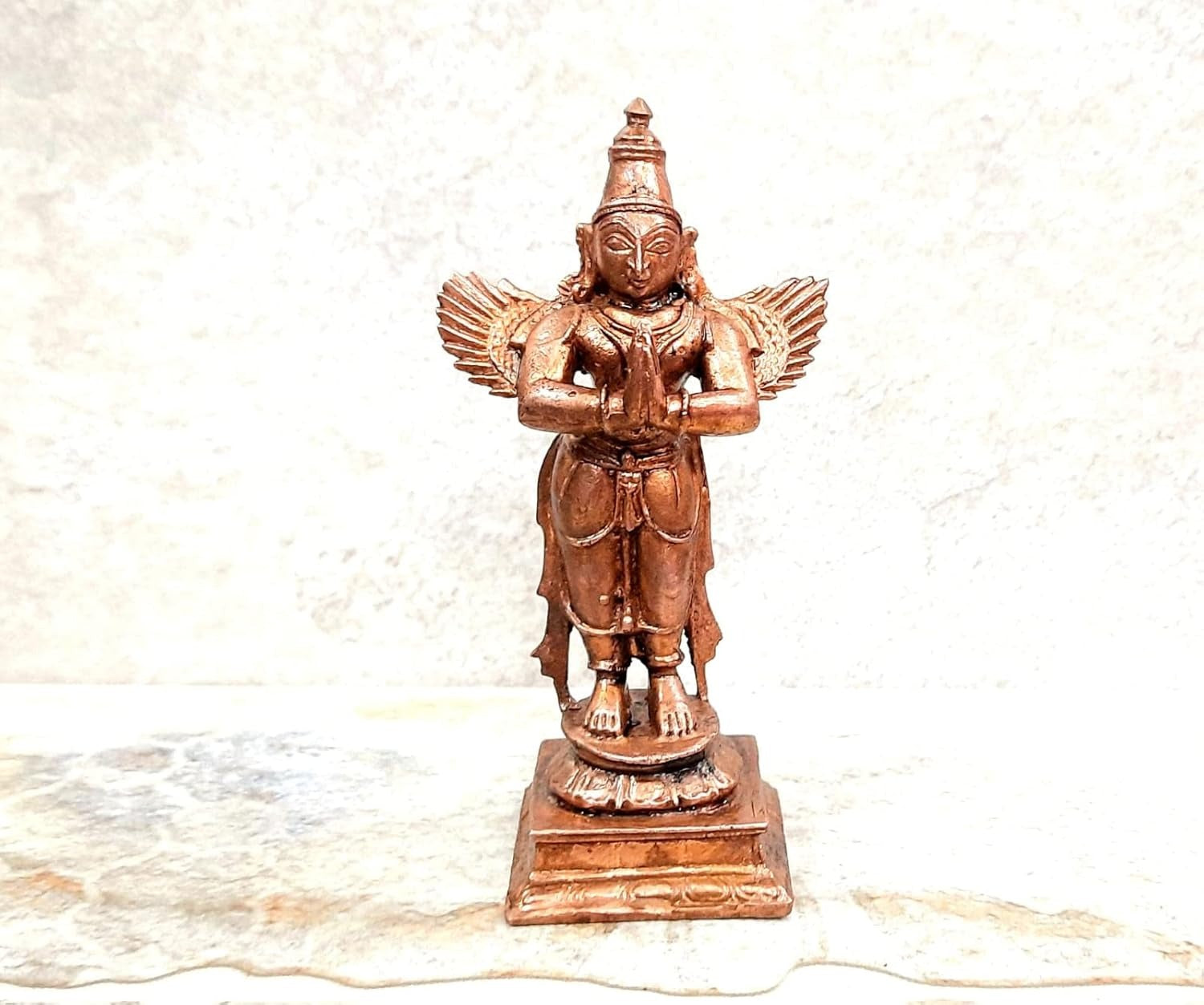 Brownish-Orange Copper Idols, 10.2 Cm, Handmade Garuda 229Grams, Patina Antique Finish, Pack Of 1 Piece