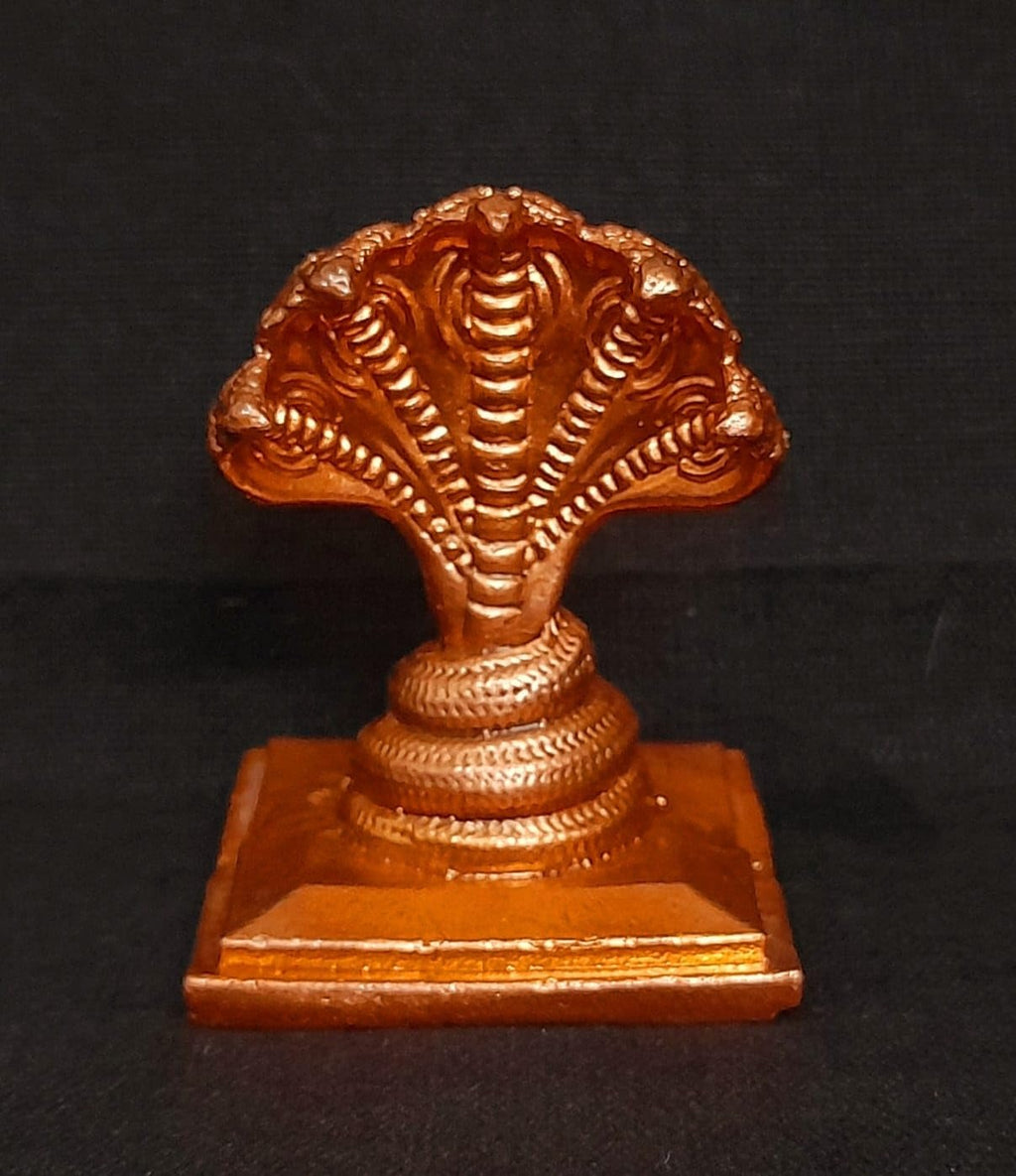 Brownish-Orange Copper Idols India, 1.8 Inches, Handmade Adhisesha, 80G, Patina Antique Finish, Pack Of 1 Piece