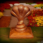 Brownish-Orange Copper Idols India, 1.8 Inches, Handmade Adhisesha, 80G, Patina Antique Finish, Pack Of 1 Piece