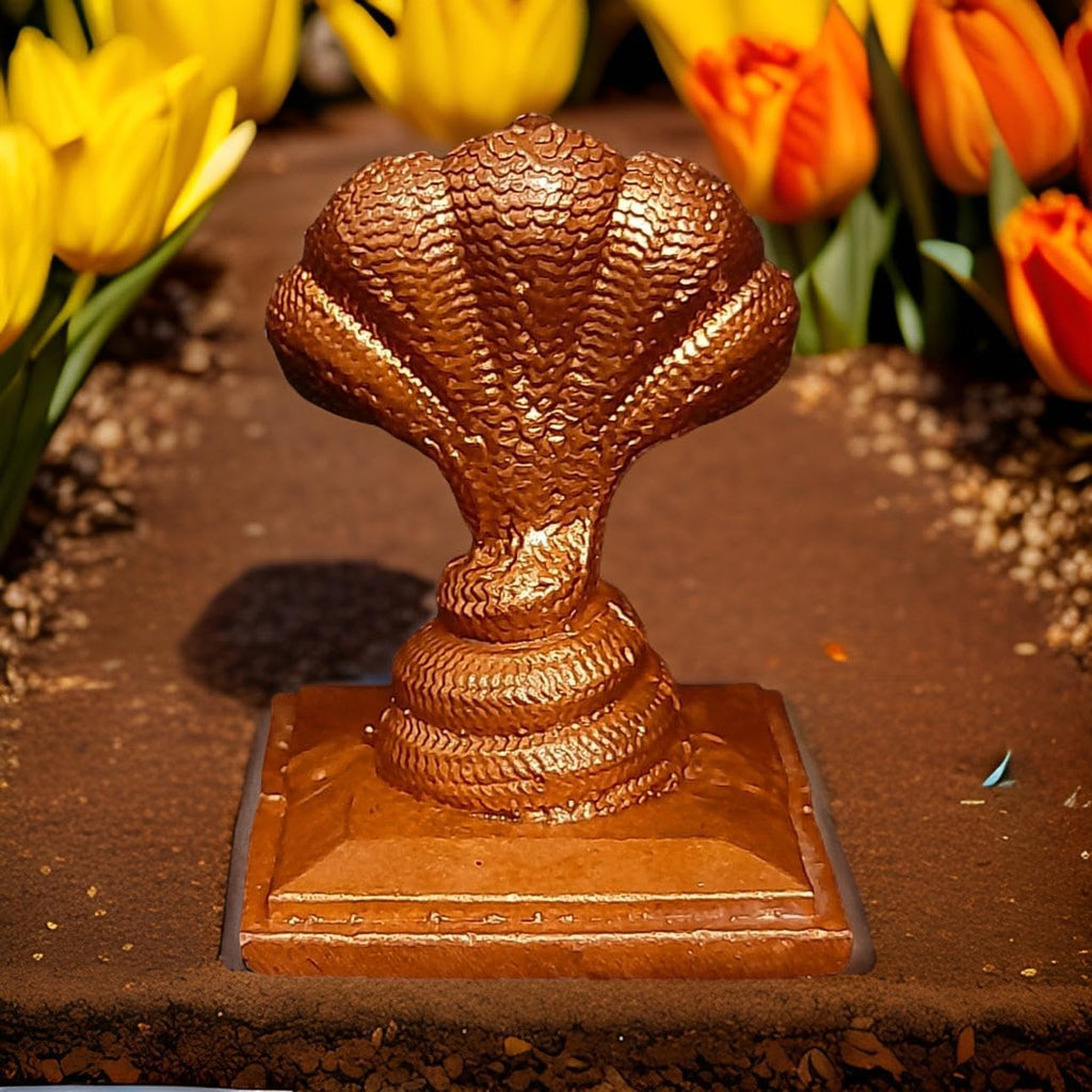 Brownish-Orange Copper Idols India, 1.8 Inches, Handmade Adhisesha, 80G, Patina Antique Finish, Pack Of 1 Piece