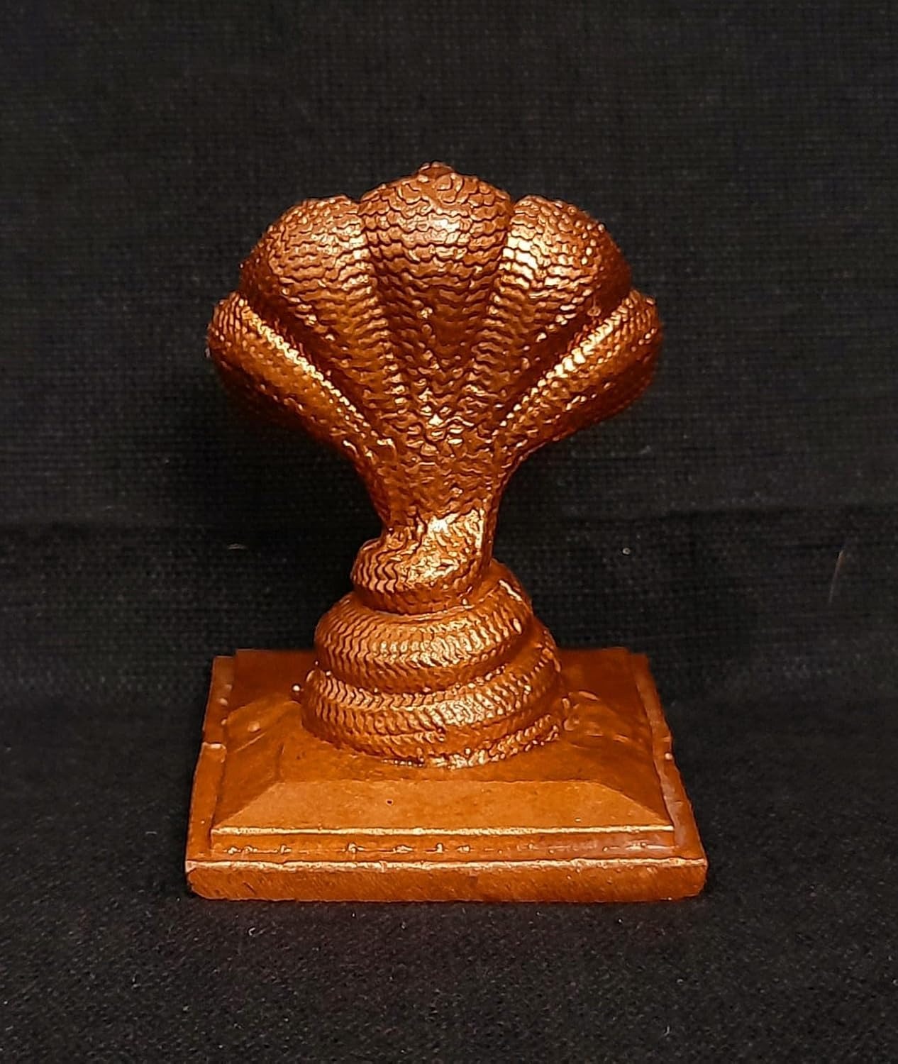 Brownish-Orange Copper Idols India, 1.8 Inches, Handmade Adhisesha, 80G, Patina Antique Finish, Pack Of 1 Piece