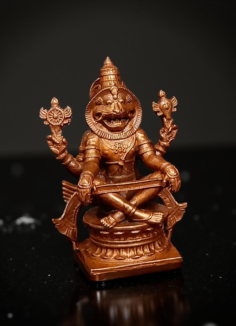 Unikraf  , Copper Idols of god Yoga Narasimhar, 2.7 inches 209 gram,Pack of 1 Piece