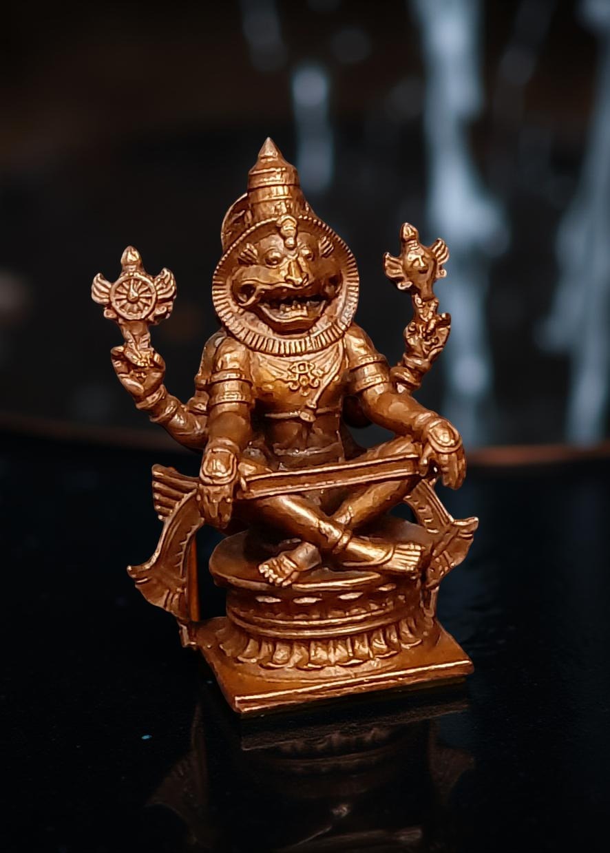 Unikraf  , Copper Idols of god Yoga Narasimhar, 2.7 inches 209 gram,Pack of 1 Piece
