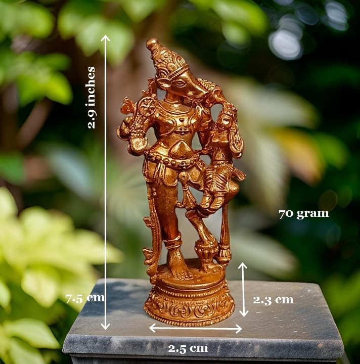 Brown Copper Idols Of Lakshmi Varahar, 2.7 Inches, 70G Handmade Pack Of 1 Piece