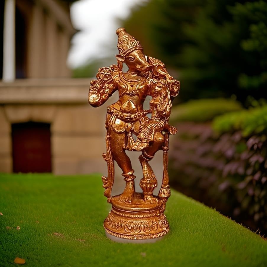 Brown Copper Idols Of Lakshmi Varahar, 2.7 Inches, 70G Handmade Pack Of 1 Piece