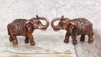 Brownish-Orange Copper Idols Indiaby, 1.3 Inches, Handmade Paired Elephant Idol 150 Gram, Patina Antique Finish, Pack Of 2 Piece