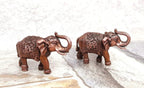 Brownish-Orange Copper Idols Indiaby, 1.3 Inches, Handmade Paired Elephant Idol 150 Gram, Patina Antique Finish, Pack Of 2 Piece