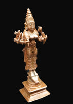 Brownish-Orange Copper Idols Of God Goddess Vishnu Durgai, 5.7 Inches, 330G, Patina Antique Finish, Pack Of 1 Piece