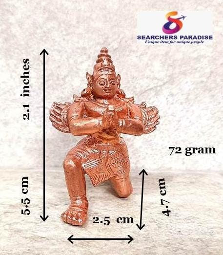 Brown Copper Idols 2.1 Inches 72 Gram, Handmade Garudar, Patina Antique Finish, Pack Of 1 Piece