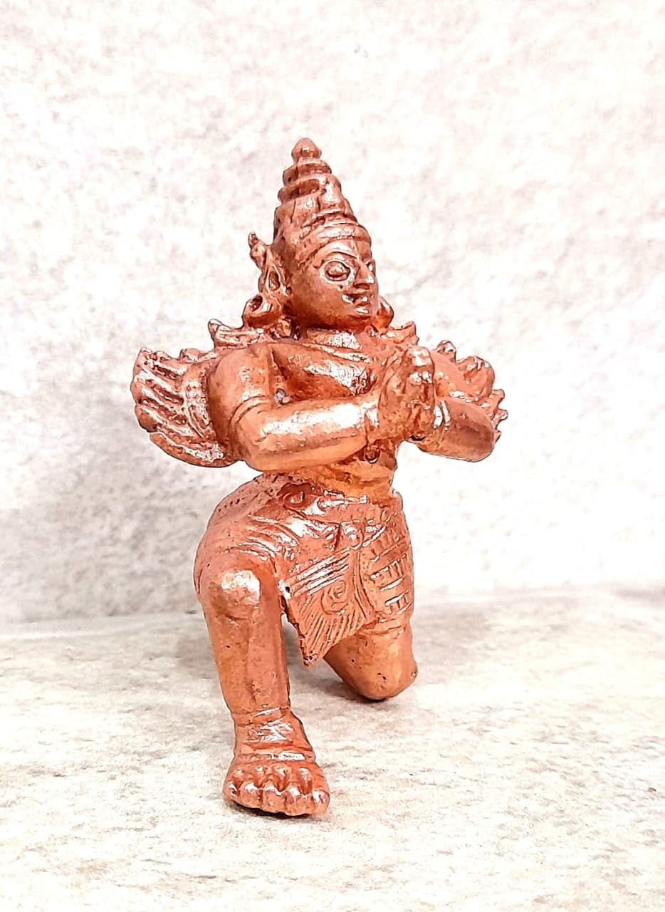 Brown Copper Idols 2.1 Inches 72 Gram, Handmade Garudar, Patina Antique Finish, Pack Of 1 Piece
