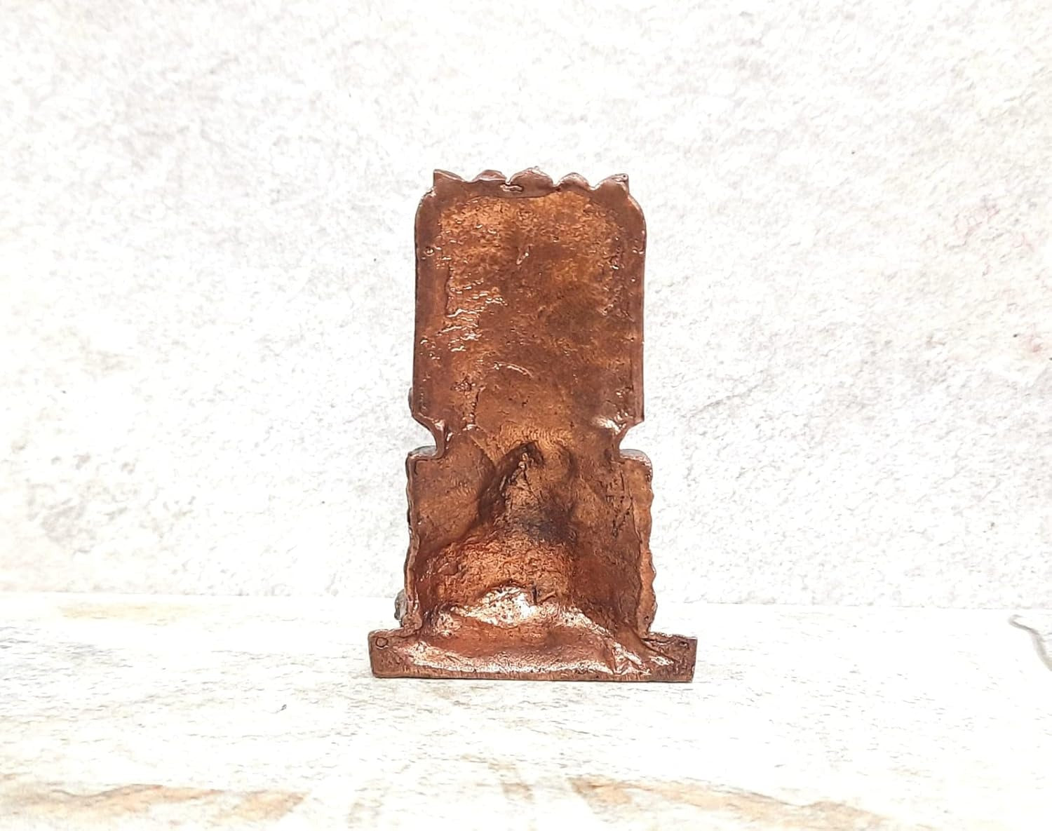 Brownish-Orange Copper Idols, 7Cm, Handmade Ragavendra 124Grams, Patina Antique Finish, Pack Of 1 Piece